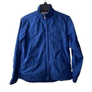 Nike Windbreaker Jacket Womens Size Small 4-6 Blue Full Zip Outdoor Athleisure